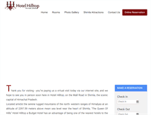Tablet Screenshot of hotelhilltop.in